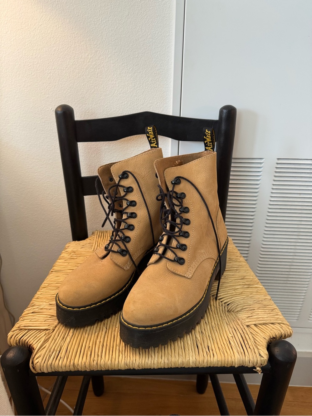 Dr. Martens Tan Lug-Sole Lace-Up Platform Boots
